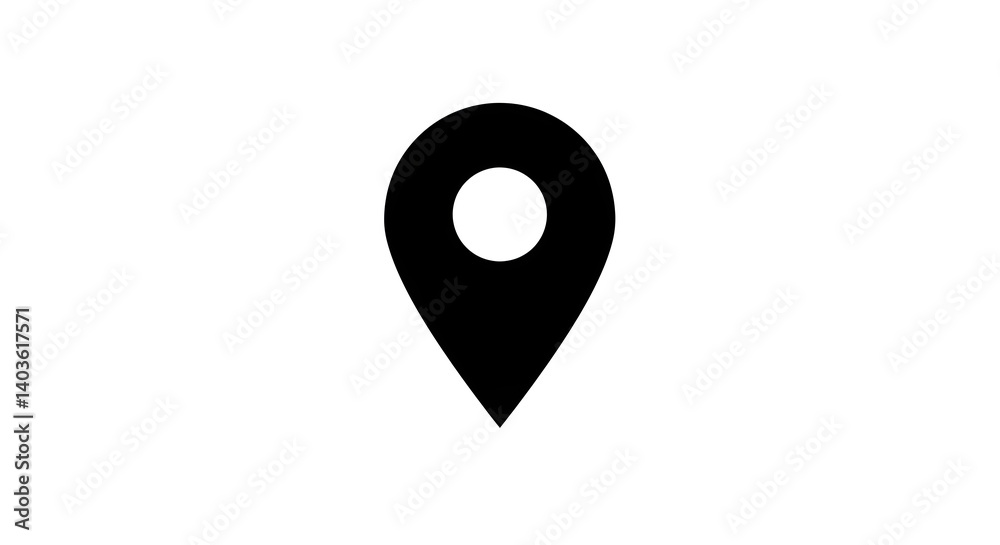Poster black location icon on white background simple and clean design for mapping and navigation
