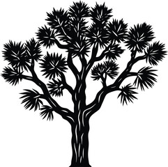 Joshua Tree Silhouette Vector | Desert Plant Design for Nature and Landscape Vector