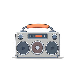 Portable Cartoon Radio Illustration