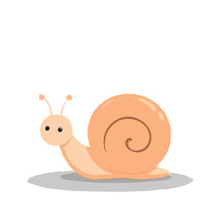Simple, Cute Cartoon Snail