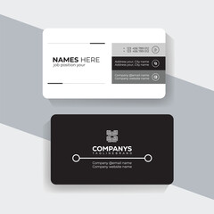 Stylish Minimal Business Card Template with Black and White Theme