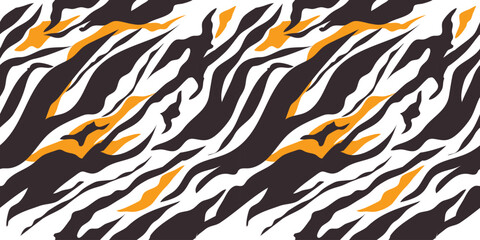 Seamless pattern with tiger stripes. Abstract animal print.