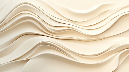 Fototapeta premium Abstract cream wave background for design element and modern art wallpaper with smooth flowing lines texture