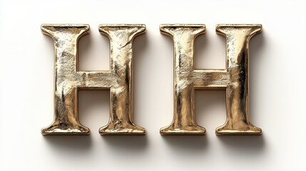 Golden HH Letters: Elegant and Luxurious Alphabet