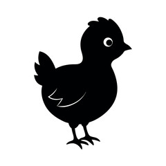 chick  silhouette on a white background