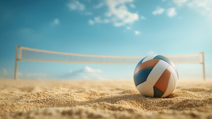 Volleyball on beach sand