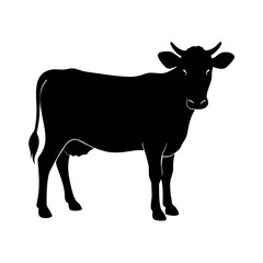 cute cow silhouette on a white background