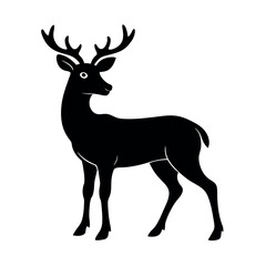Obraz premium deer silhouette on a white background