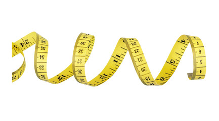Metric measuring tape isolated on white background