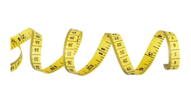 Metric measuring tape isolated on white background