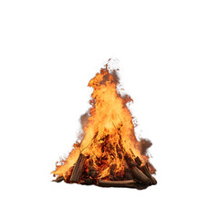 bonfire , isolated on transparent background cutout , generative ai