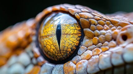 Fototapeta premium Close-up View of a Snake's Eye Revealing Intricate Details of Texture and Color