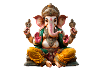 Statue of Ganesha isolated on transparent background