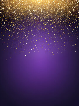 royal purple background with sparkling gold glitter bokeh