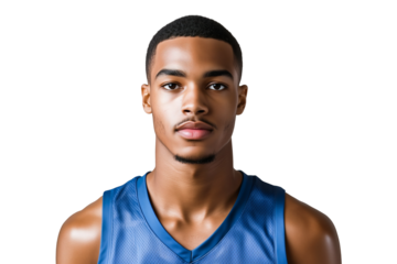 Basketball athlete showcasing professionalism on transparent background