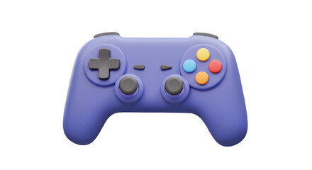 Vibrant Purple Game Controller with Multicolored Buttons