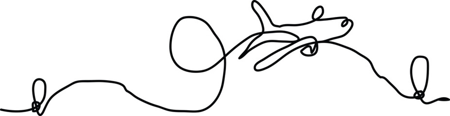 Obraz premium Hand Drawn Airplane Icon in Sketch Style for Travel and Aviation Designs.
