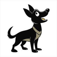 Happy Cartoon Black Dog