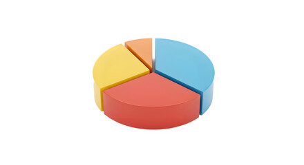 Fototapeta premium 3D Colorful Pie Chart with Four Segments