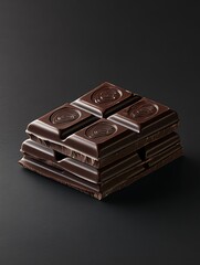 Chocolate Bar on Black Background