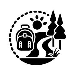 Obraz premium Eco-Tourism Icon Representing Nature and Adventure 