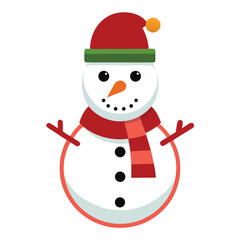 Christmas snowman isolated on white background