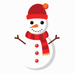 Christmas snowman isolated on white background