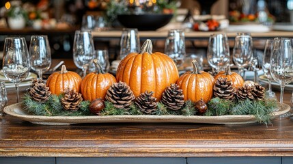Autumnal Thanksgiving Table Centerpiece
