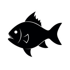 fish face silhouette on a white background