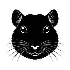 gerbil face silhouette on a white background