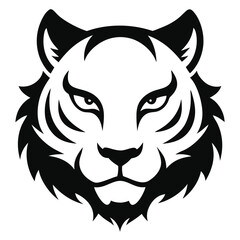 Tiger Head Vector Silhouette ink brush tiger head silhouette resembling traditi