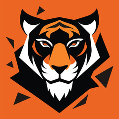 Tiger Head Vector Silhouette negative space tiger head silhouette hidden within