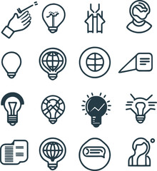 Set of 16 Collaboration icons teamwork symbols