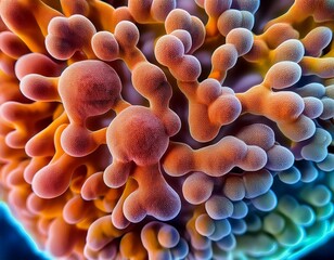 close up view of protein molecules under a microscope showcasing intricate textures and details