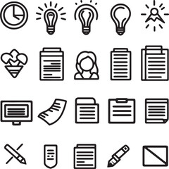 Set of 20 Career development icons minimalist line