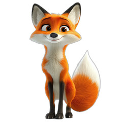 There Is A Cartoon Fox That Is Sitting Down And Looking At The Camera