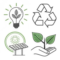 set of ecology icons