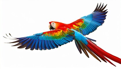 Obraz premium colorful parrot soaring through the air cut out stock