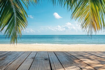 Tropical beach wooden deck