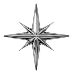 Obraz premium PNG A four-pointed starburst metallic symbol eight-pointed.