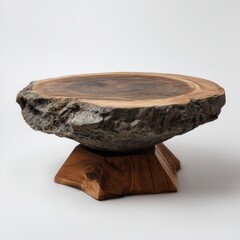 A unique wooden pedestal table