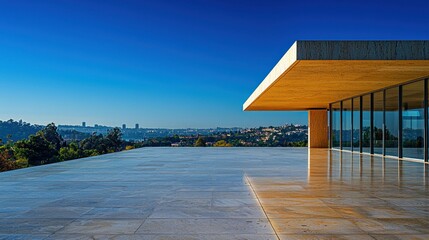 Obraz premium Modern Architecture Overlooking Panoramic Cityscape