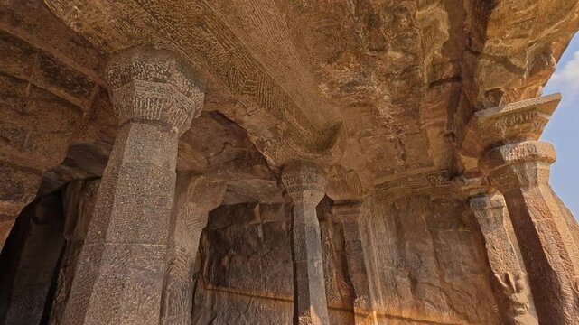 Panchapandava Cave Temple (also known as Pancha Pandava Temples and Mandapa of the Five Pandavas). This is UNESCO's World Heritage Site located at Mamallapuram or Mahabalipuram in Tamil Nadu, India.