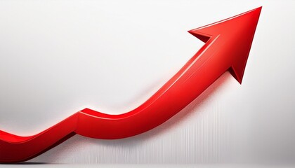 a vibrant red arrow pointing upwards symbolizing growth and direction on a white background