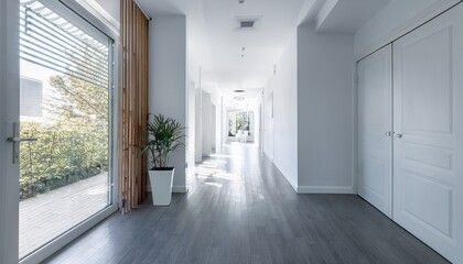 white minimalist hallway interior design
