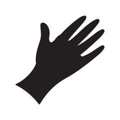 Obraz premium Left hand silhouette vector flat illustration design on white background