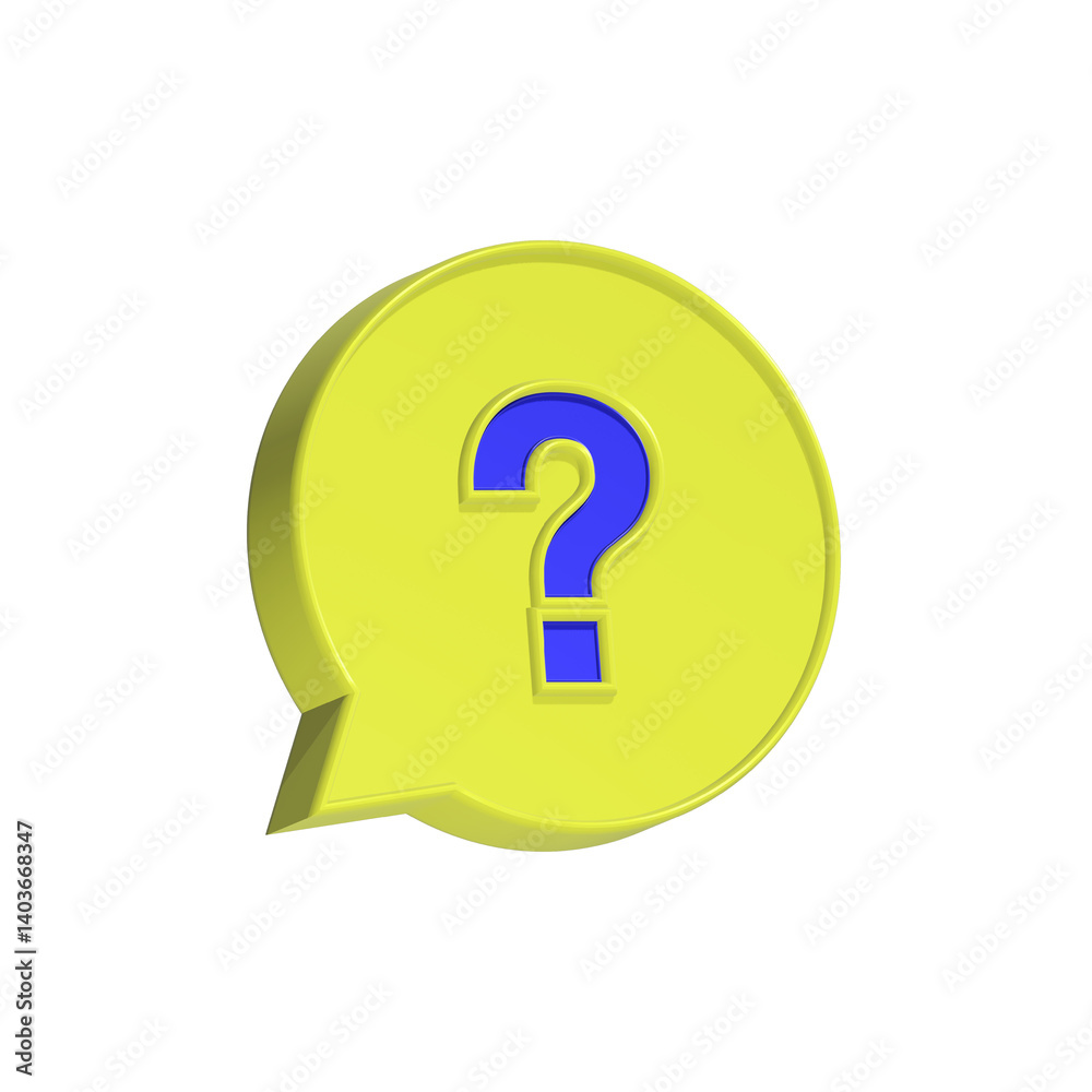 Poster question mark con 3d rendering faq symbol