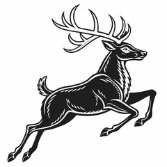 Fototapeta premium deer-running-vector