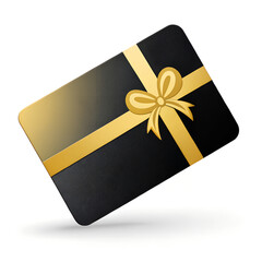 Gift Card: A modern gift card presented with elegant gold ribbon, embodying the perfect gesture of thoughtfulness and versatility, offering a world of possibilities.