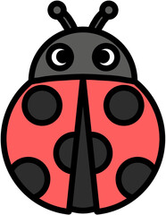 봄 자연 무당벌레 일러스트